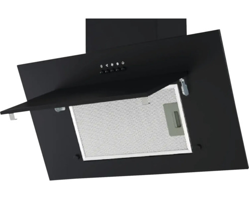 Schwarze Dunstabzugshaube mit Metallfilter