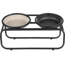 Doppelter Futternapf mit Metallgestell für Haustiere