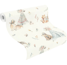 Rouleau de papier peint avec motif d'animaux forestiers
