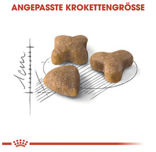 Drei Krokettenteile mit angepasster Krokettengröße