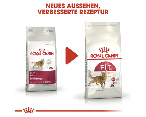 Zwei Packungen Royal Canin Fit 32 Katzenfutter für ausgewachsene Katzen