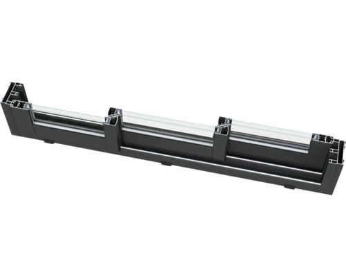 Coupe transversale d'un châssis de fenêtre avec vitrage