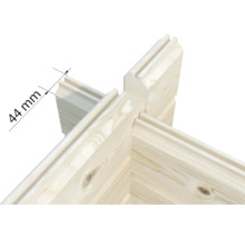 Vue détaillée d'une planche en bois massif de 44 millimètres