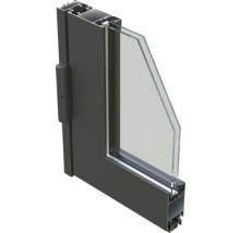 Coupe transversale d'un cadre de fenêtre avec double vitrage