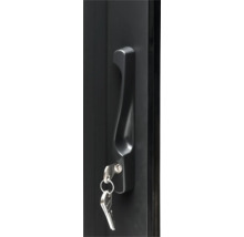 Porte noire avec poignée et clés