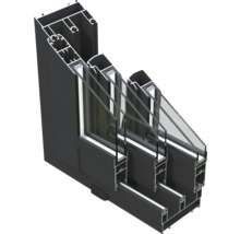 Schnittdarstellung eines Fensters mit Dreifachverglasung