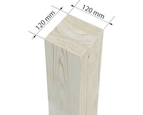 Poutre en bois mesurant 120 mm x 120 mm
