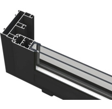 Coupe transversale d'une fenêtre en aluminium avec double vitrage