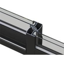 Detailaufnahme eines Fensterprofils mit Glas