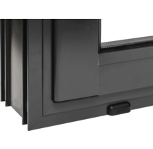 Detailansicht eines Fensters mit Rahmen