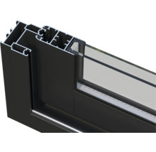 Detailansicht eines Fensterprofils aus Aluminium