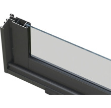 Querschnitt eines Fensters mit Aluminiumrahmen und Verglasung
