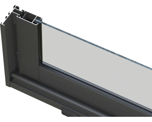 Querschnitt eines Fensters mit Rahmen und Glas