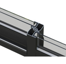 Detailansicht eines Fensterrahmens aus Aluminium