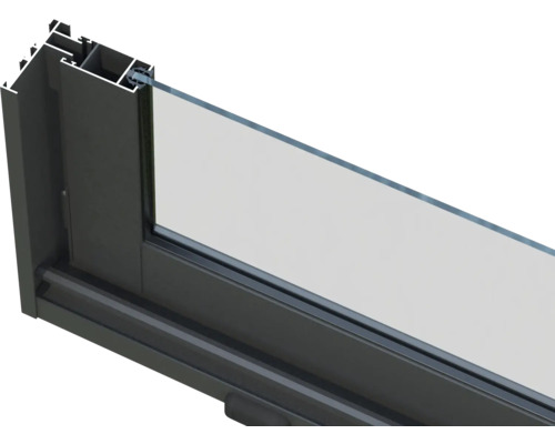 Detailansicht eines Fensterprofils mit Glas