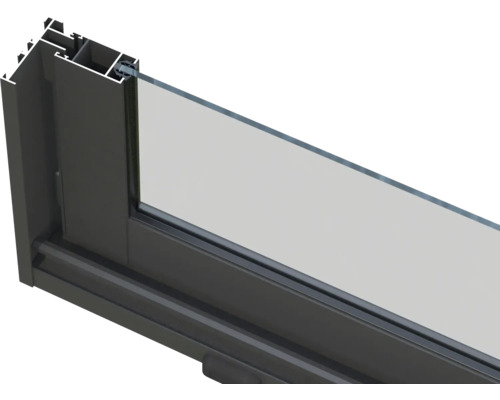 Vue détaillée d'une fenêtre en aluminium avec verre