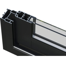 Querschnitt eines Fensterrahmens aus Aluminium