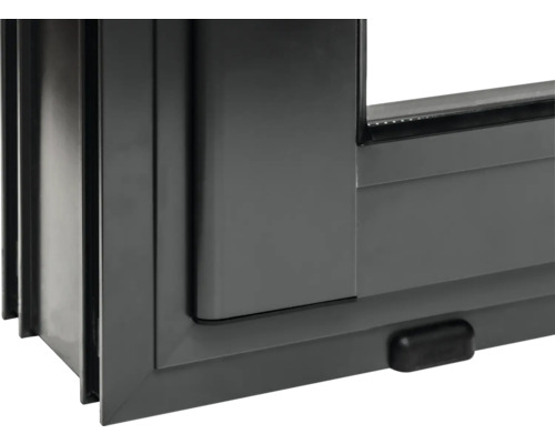 Vue détaillée d'une fenêtre grise