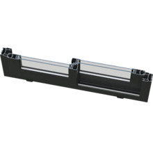 Schnittansicht eines Aluminiumfensterrahmens mit Glas