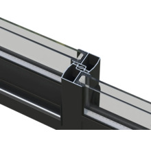 Vue détaillée d'un cadre de fenêtre en aluminium avec verre