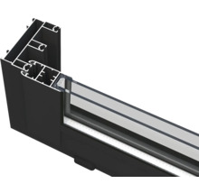 Querschnitt eines Fensterrahmens aus Aluminium