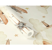 Tapetenrolle mit Flugzeug und Sternen Muster