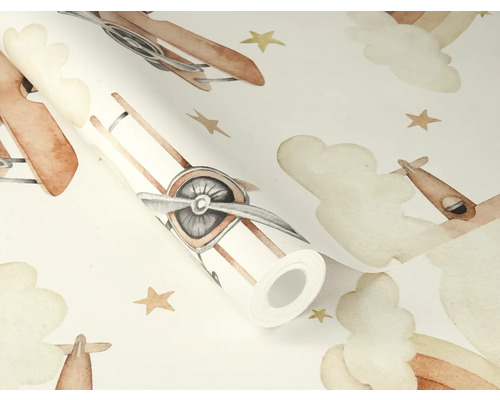 Tapetenrolle mit Flugzeug und Sternen Muster