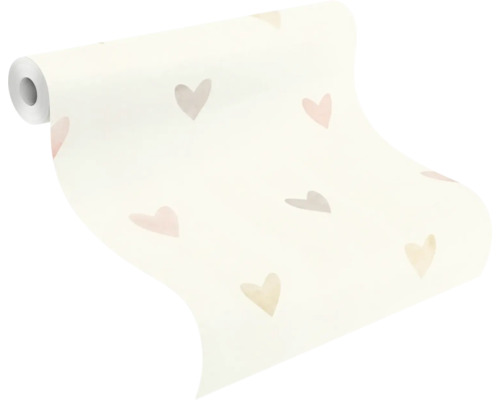 Rouleau de papier peint avec motif de cœurs
