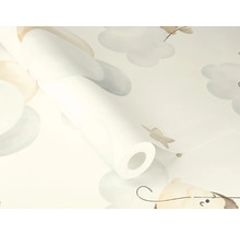 Rouleau de papier peint avec motif de nuages et d'étoiles
