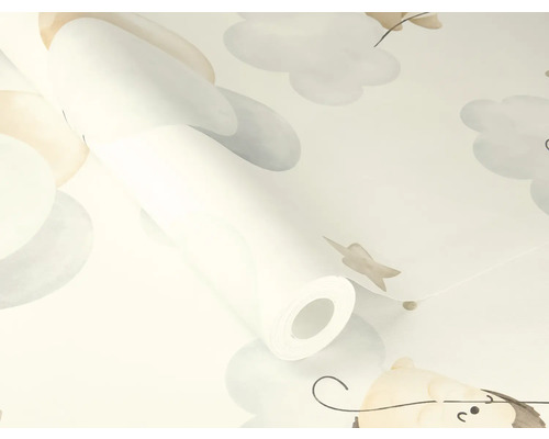Rouleau de papier peint avec motif de nuages et d'étoiles