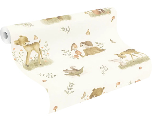 Rouleau de papier peint avec motifs d'animaux de la forêt