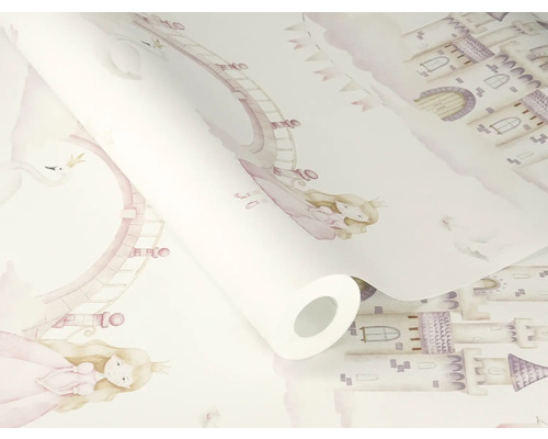 Rouleau de papier peint avec motif princesse et château