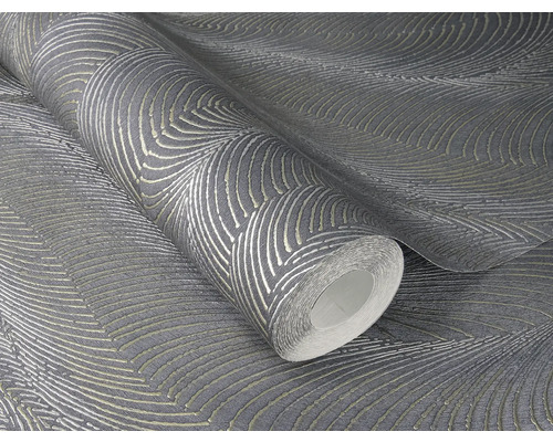 Rouleau de papier peint gris à motif abstrait