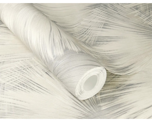 Un rouleau de papier peint avec un motif de plumes.