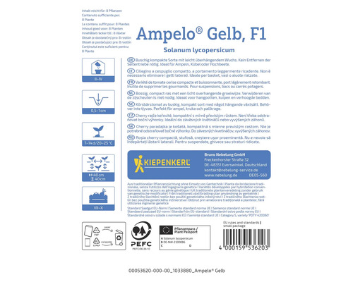 Informations sur les plants de tomates jaunes Ampelo F1