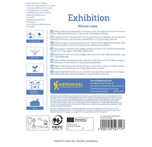 Informationen zur Gemüsezwiebel Exhibition Allium cepa, inklusive Anweisungen und dem Kiepenkerl Logo