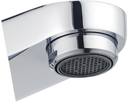 Detailansicht einer Armatur mit Perlator für Waschtisch