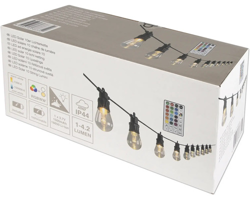 Emballage d'une guirlande lumineuse solaire à 10 LED