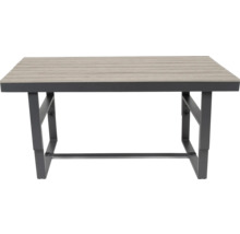 Gartentisch mit Tischplatte aus Holzlatten und Metallgestell