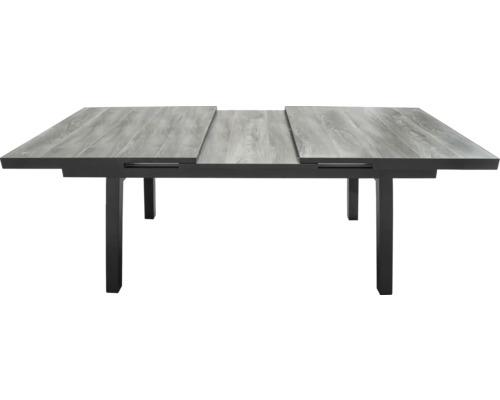 Ausziehbarer Gartentisch mit Holzoptik und Metallgestell