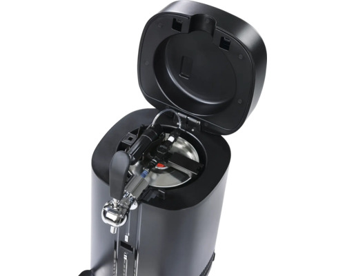 Bierkühler mit Zapfanlage und geöffnetem Deckel