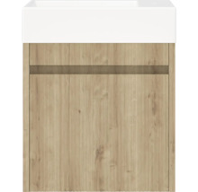 Waschtischunterschrank mit Holzdekor und Waschbecken