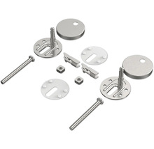 Einzelne WC-Sitz-Befestigungsteile aus Metall