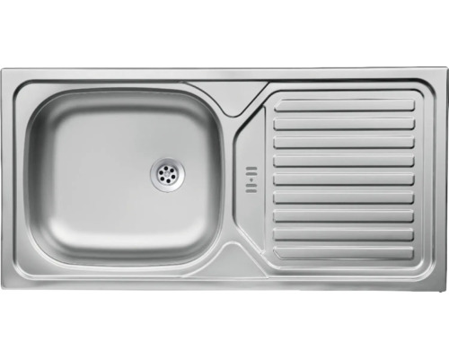 Spüle aus Edelstahl mit Abtropffläche