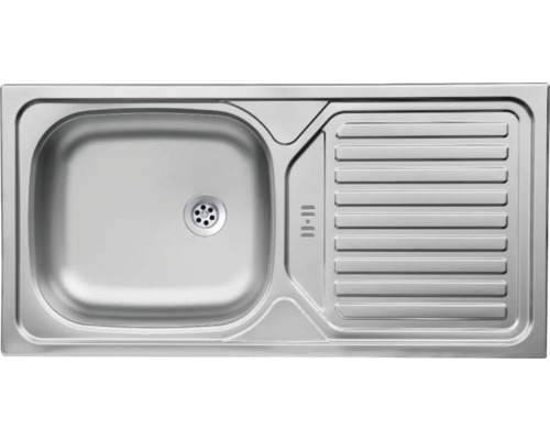 Spüle aus Metall mit Abtropffläche