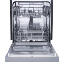 Lave-vaisselle ouvert avec paniers à vaisselle