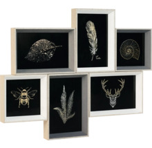 Cadre photo en plusieurs parties avec des motifs naturels