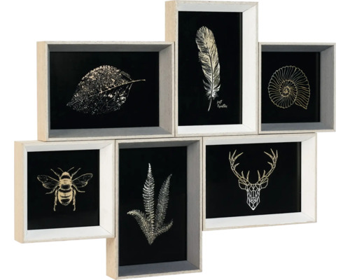 Cadre photo en plusieurs parties avec des motifs naturels