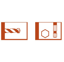 Symbol für Bohrer und Werkzeugaufnahme