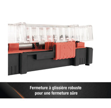 Vue détaillée de la fermeture d'une mallette d'assortiment